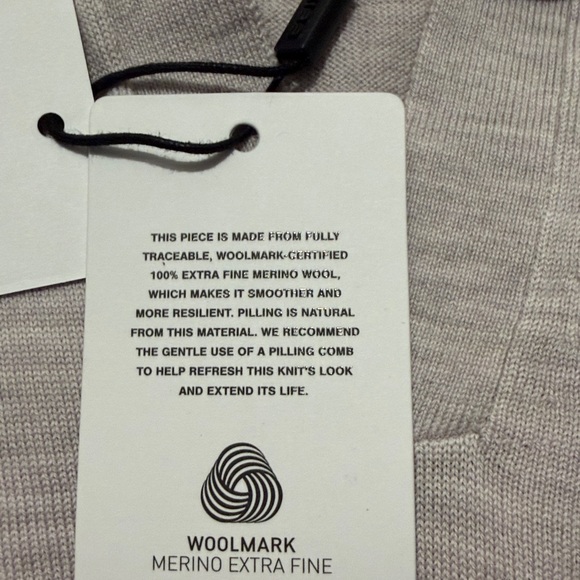 Reiss wicker brown melange polo merino wool sweater - Picture 5 of 6